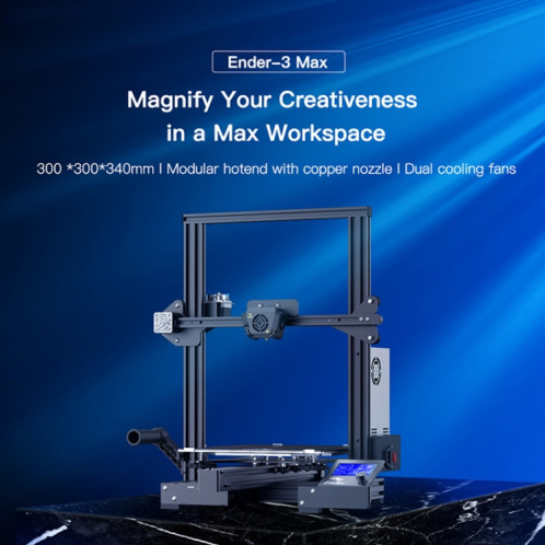 CREALITY Ender-3 Max Smart Sensor Dual Cooling Fans Imprimante 3D DIY, Taille d'impression: 30 x 30 x 34 cm, Prise UE SC15EU1329-019