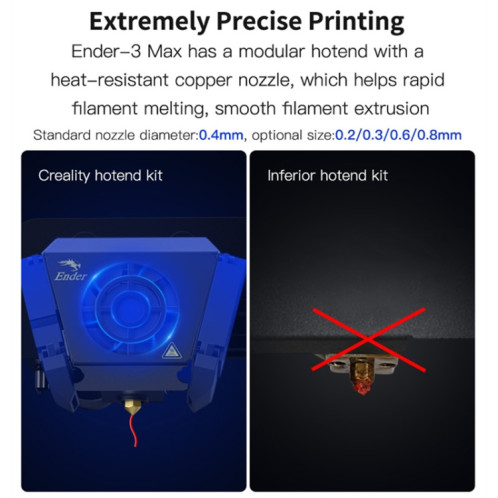 CREALITY Ender-3 Max Smart Sensor Dual Cooling Fans Imprimante 3D DIY, Taille d'impression: 30 x 30 x 34 cm, Prise UE SC15EU1329-019
