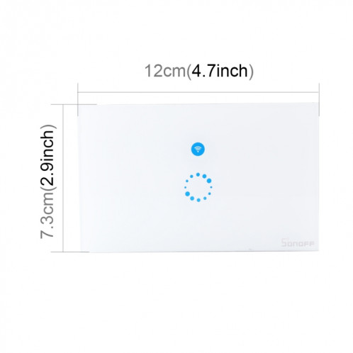 Sonoff Touch 120mm 1 Gang 1 Way panneau de verre trempé panneau tactile Smart Home Light Touch, Compatible avec Alexa et Google Home, AC 90V-250V 400W 2A SS00051034-010