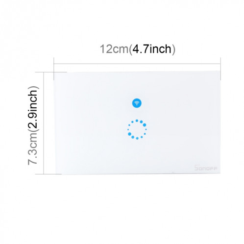Sonoff Touch 120mm 1 Gang 1 Way panneau de verre trempé panneau tactile Smart Home Light Touch, Compatible avec Alexa et Google Home, AC 90V-250V 400W 2A SS00051034-010