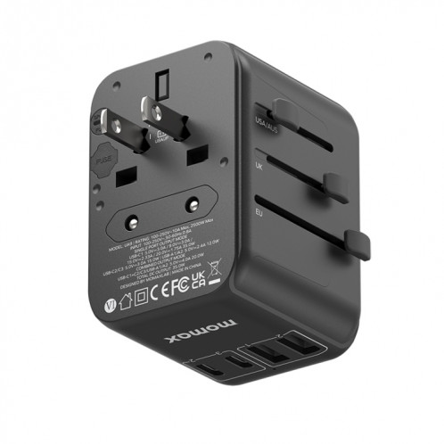 Adaptateur secteur chargeur rapide MOMAX 1-World UA9 PD 35 W (noir) SM072B1097-08