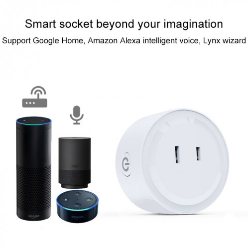 10A Forme Ronde WiFi Mini Plug APP Télécommande Minuterie Smart Socket Fonctionne avec Alexa et Google Accueil, AC 100-240 V, Japon Plug SH0368701-07