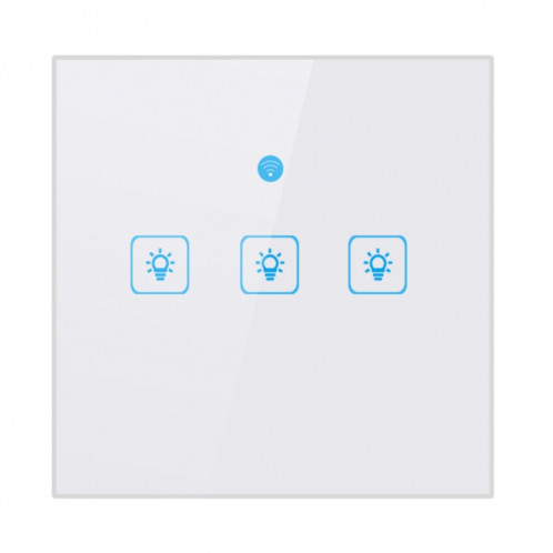 WS-UK-03 Interrupteur mural intelligent avec panneau en verre trempé EWeLink pour APP, écran tactile 2A 3 Gangs, AC 90V-250V, prise anglaise SH30251218-010