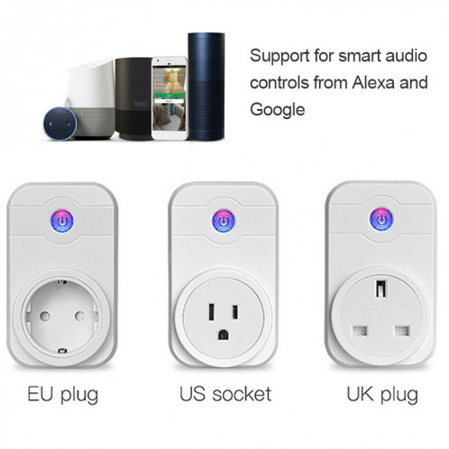 Alexa SWA1 10A Home Automation Sans Fil Smart WiFi Socket, Soutien Smartphone Télécommande et Interrupteur de Minuterie, UE Plug SA235A1235-015