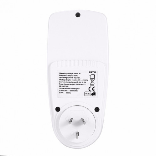 AC 240V 50Hz Max 10A LCD affichage compteur de puissance énergie Watt ampères Volt analyseur de moniteur d'utilisation d'électricité, prise AU SH266B1458-06