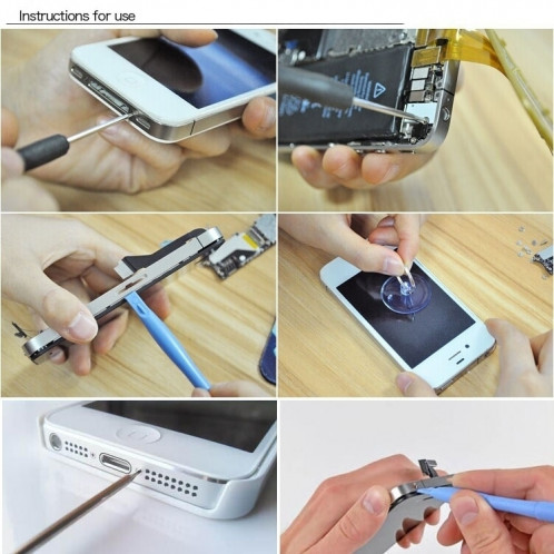 7 en 1 Tournevis réparation Tool Kit ouvert pour iPhone 6 / SE / 5s & 5c & 5 / 4s & 4 S700371125-06