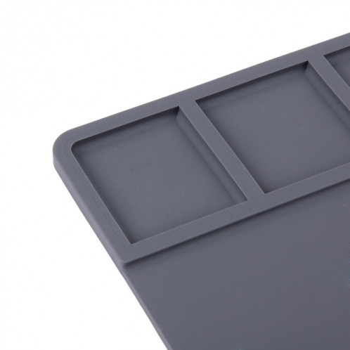 Plate-forme de maintenance haute température résistant à la chaleur Tapis isolant de réparation de silicone, taille: 49.5cm x 34.7cm (gris) SM092H165-07