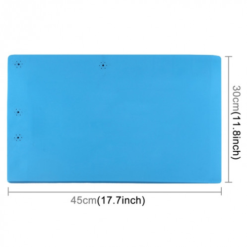 Plate-forme de maintenance anti-dérapant anti-dérapant haute température résistant à la chaleur réparation tapis d'isolation tapis de silicone, taille: 45cm x 30cm (bleu) SM200L120-09