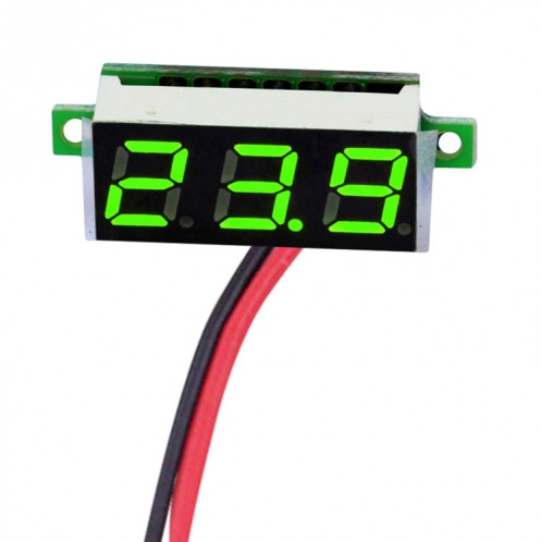 Tensiomètre numérique ajustable 2 fils, 10 PCS 0,28 pouces, Affichage couleur, Tension de mesure: DC 2,5-30 V (Vert) SH100G805-07