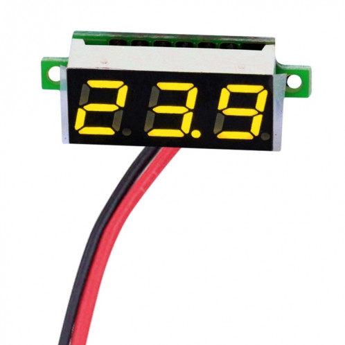 Tensiomètre numérique ajustable 2 fils, 10 PCS 0,28 pouces, Affichage couleur, Tension de mesure: DC 2,5-30 V (Jaune) SH100Y1731-07