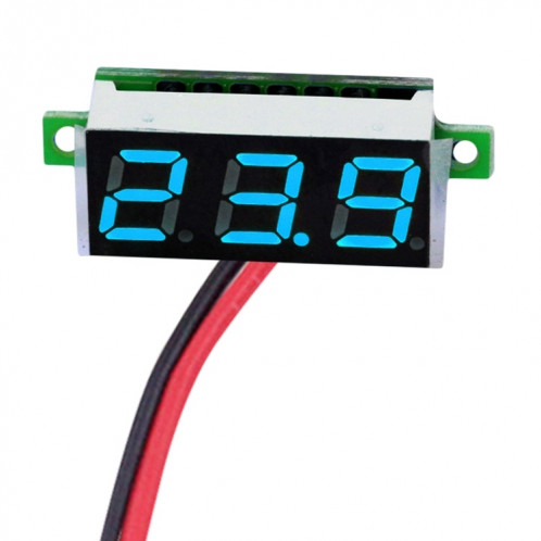 Tensiomètre numérique 10 PCS 0,36 pouces à 2 fils, Affichage couleur, Tension de mesure: DC 2.5-30V (Bleu) SH101L198-07