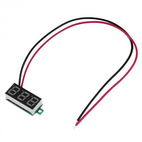 Tensiomètre numérique 10 PCS 0,36 pouces à 2 fils, Affichage couleur, Tension de mesure: DC 2.5-30V (Rouge) SH101R867-07