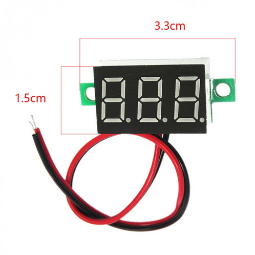 Tensiomètre numérique 10 PCS 0,36 pouces à 2 fils, Affichage couleur, Tension de mesure: DC 2.5-30V (Rouge) SH101R867-07