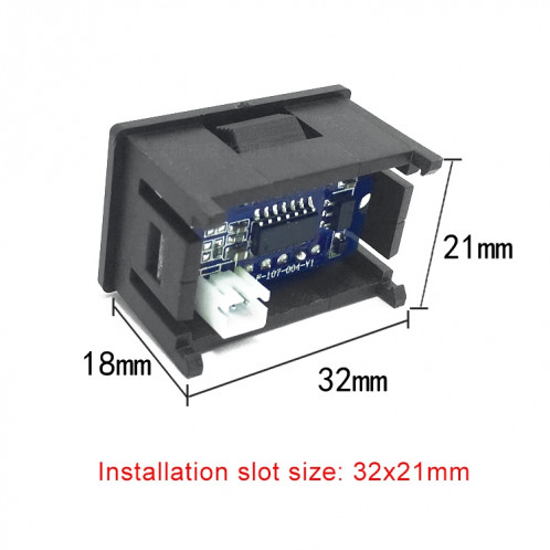 10 PCS 0.36 inch Tensiomètre numérique avec coque, écran couleur, Tension de mesure: DC 0-100V (rouge) SH103R1965-08
