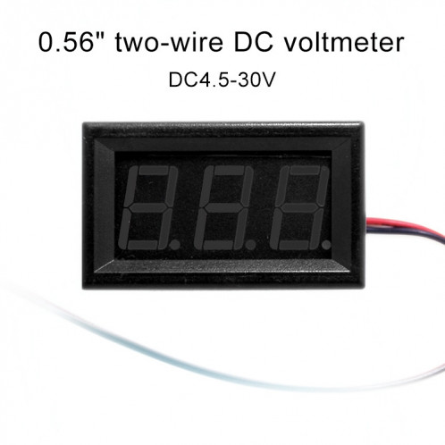 10 PCS 0.56 inch 2 Tensiomètre numérique avec coque, Afficheur de couleur, Tension de mesure: DC 4.5-30V (Rouge) SH104R99-08
