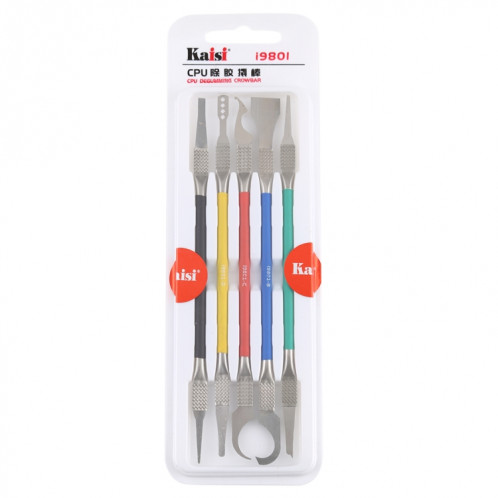 Kaisi i9801 CPU professionnel téléphone portable / tablette tiges de démontage en plastique kits d'outils de réparation de pied de biche SK1122369-06