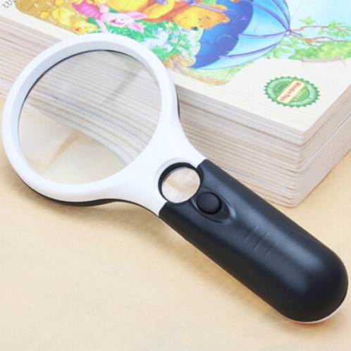 Mini-loupe visuelle de lecture portable 3-45X avec 3 lumières DEL (blanc) SH518W834-07