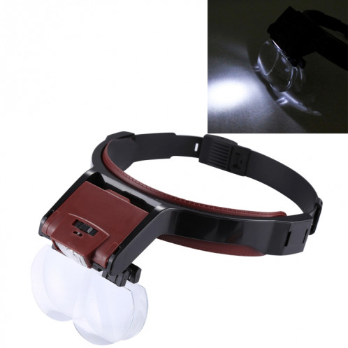 Loupe de tête de lecture de dentisterie d'entretien réglable multifonction avec 2 lumières LED et 4 lentilles (1.7X, 2X, 2.5X, 4X) SH1519677-09