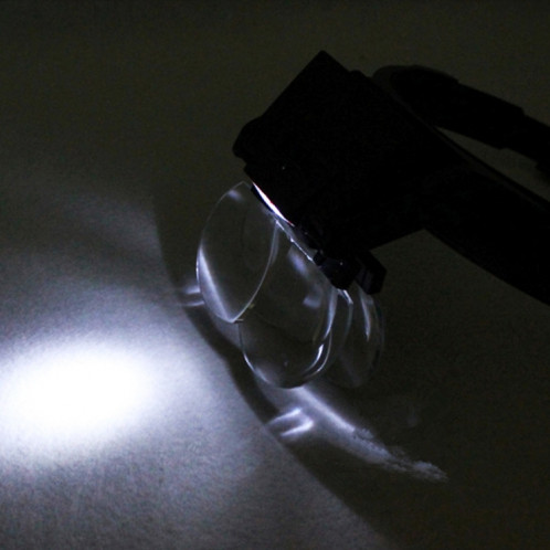 Loupe de tête de lecture de dentisterie d'entretien réglable multifonction avec 2 lumières LED et 4 lentilles (1.7X, 2X, 2.5X, 4X) SH1519677-09