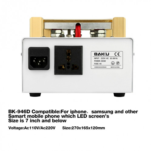 Machine de séparateur d'écran tactile d'affichage à cristaux liquides de vide de BAKU BK-946D 200W, CA 220V SM23771485-06