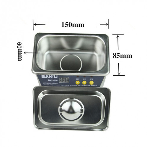 BAKU BK-3550 35W / 50W réglable 0.8L LCD affichage à ultrasons Cleaner, AC 220V, UE Plug SB394A1747-011
