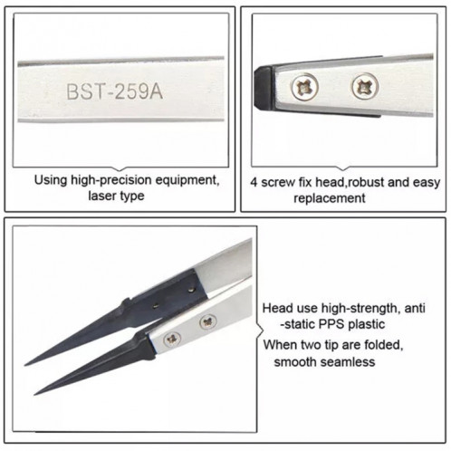 BEST BST-259A Brucelles médicales statiques Snti en acier inoxydable SH29531530-08