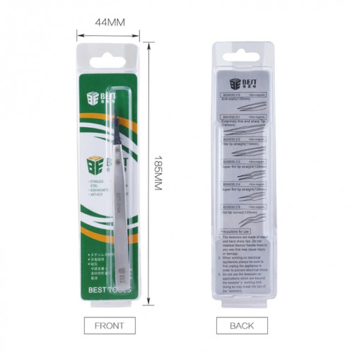 BEST BST-259A Brucelles médicales statiques Snti en acier inoxydable SH29531530-08