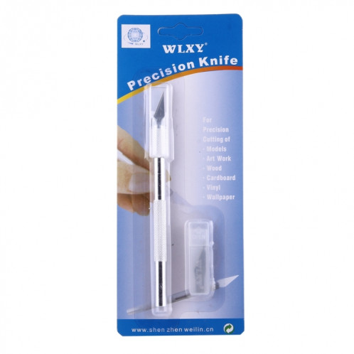 WLXY-9308 Métal Couteau de Sculpture Professionnel Outil de Réparation de Téléphone Mobile avec 6 Lames (Argent) SW50021926-06