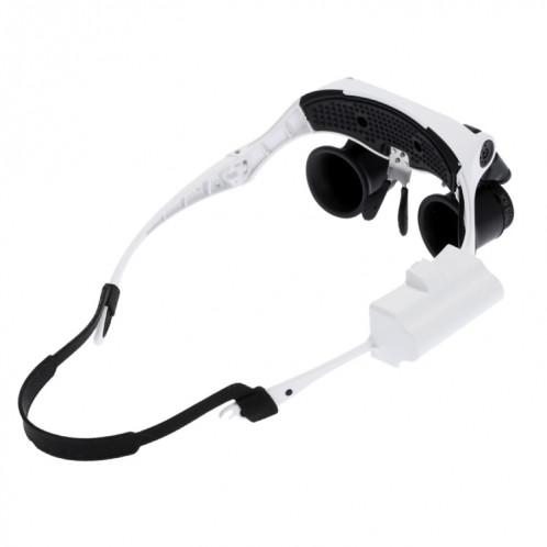 10X 15X 20X 25X porter des lunettes yeux éclairés loupe loupe regarder réparation loupe avec lumière led (blanc) SH50511303-09