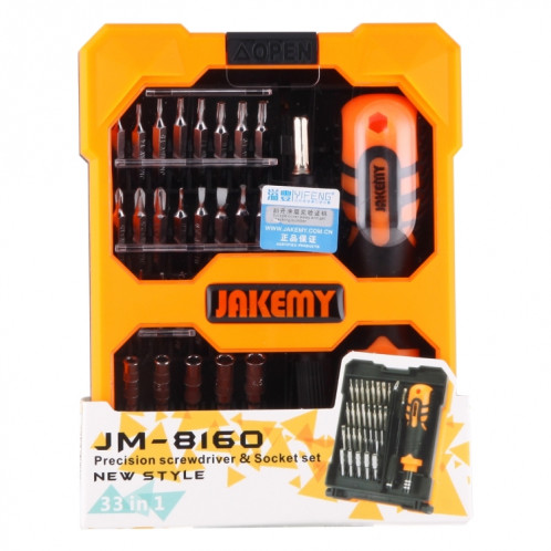 JAKEMY JM-8160 33 en 1 Tournevis et douilles de précision multifonctions professionnelles SJ6636101-05