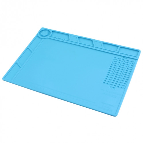 Plate-forme de maintenance Tapis en silicone pour isolation thermique, haute résistance à la chaleur, Taille: 34.8cm x 25cm (Bleu) SM916L1249-07
