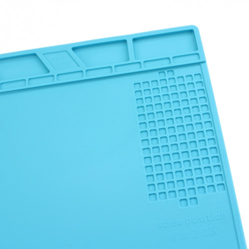 Plate-forme de maintenance Tapis en silicone pour isolation thermique, haute résistance à la chaleur, Taille: 34.8cm x 25cm (Bleu) SM916L1249-07