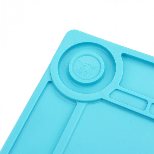 Plate-forme de maintenance Tapis en silicone pour isolation thermique, haute résistance à la chaleur, Taille: 34.8cm x 25cm (Bleu) SM916L1249-07