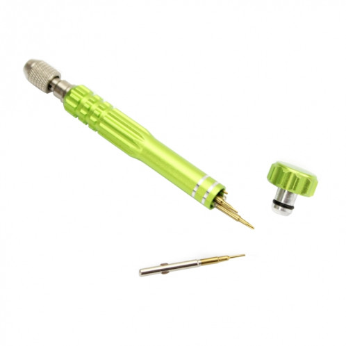 JF-6688 5 en 1 Métal Stylo Multi-usages Tournevis Set pour la réparation de téléphone (vert) SJ917G241-04