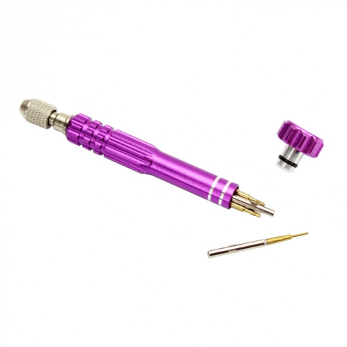 JF-6688 5 en 1 Métal Stylo Multi-usages Tournevis Set pour la réparation de téléphone (Violet) SJ917P575-04