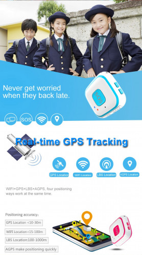 V28 Collier Style GSM Mini LBS WiFi AGPS Tracker SOS Communicateur (Bleu) SV002L483-015