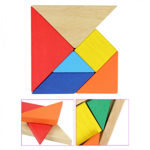 Bébé Jouet Fine Jigsaw Puzzle en Bois Grande Taille Tangram, Taille: 16 * 16cm SH0072819-08