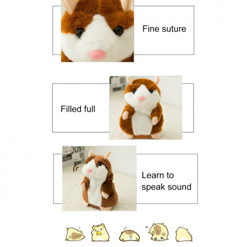 3 PCS jouets éducatifs Hamster de dessin animé mignon deviennent enregistrement sonore vole enfants cadeau d'anniversaire, livraison de couleur aléatoire, taille: 15 * 8 * 8 cm SH20771016-07