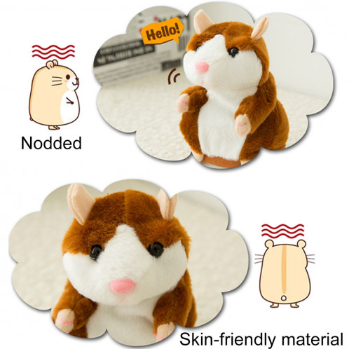 3 PCS jouets éducatifs Hamster de dessin animé mignon deviennent enregistrement sonore vole enfants cadeau d'anniversaire, livraison de couleur aléatoire, taille: 15 * 8 * 8 cm SH20771016-07