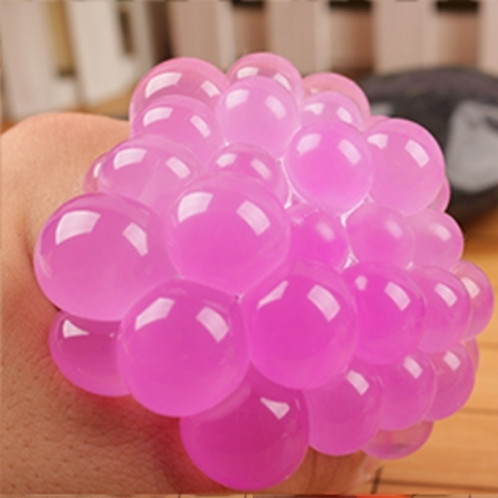 6cm Anti-Stress Visage Reliever Grape Ball Extrusion Humeur Squeeze Relief Sain Drôle Tricky Vent Jouet (Magenta) SH981M1419-04