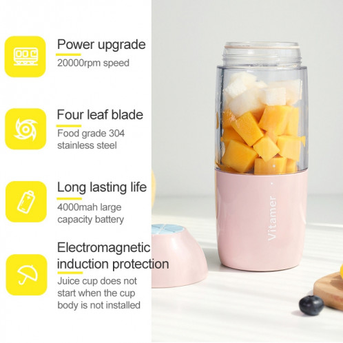 Vitamer USB Mini Portable Juicer Juice Blender Citron Fruit Squeezers Alésoirs Bouteille (Bleu) SH566L64-010