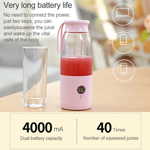 Vitamer USB Mini Portable Juicer Juice Blender Citron Fruit Squeezers Alésoirs Bouteille (Rose) SH567F1686-010