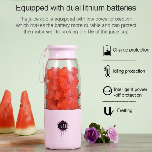 Vitamer USB Mini Portable Juicer Juice Blender Citron Fruit Squeezers Alésoirs Bouteille (Rose) SH567F1686-010