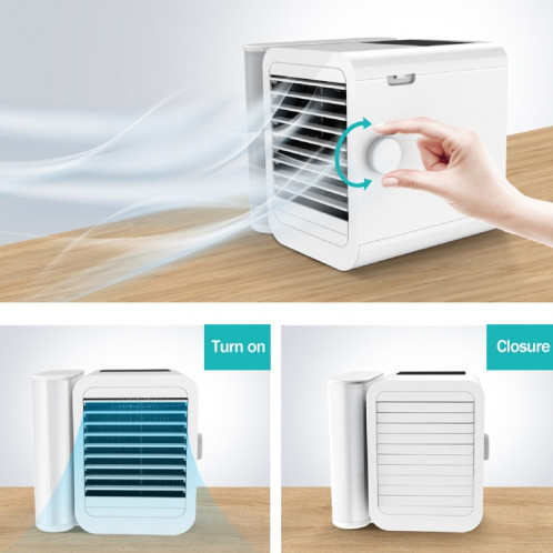 3 en 1 Réfrigération + Humidification + Purification Air Cooler Ventilateur de bureau avec lumière colorée SH18101638-010