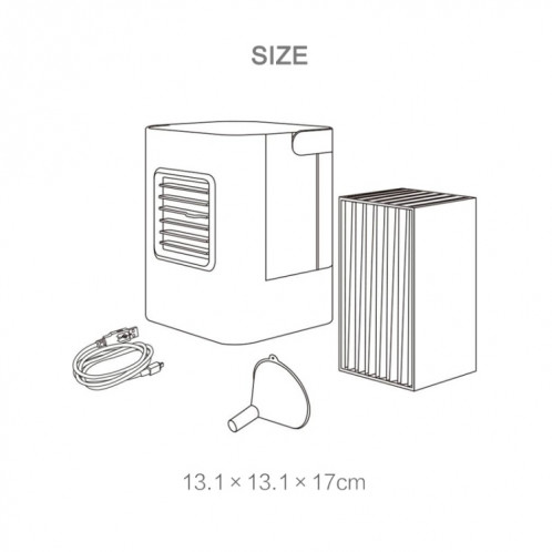 AC-01S Version améliorée 2W IDI Portable Refroidisseur d'Evaporation Mini Ventilateur Purificateur d'Air avec 3 Modes de Vitesse & Affichage LED & Poignée pour Maison, Bureau, Camping (Noir) SH057B1361-016