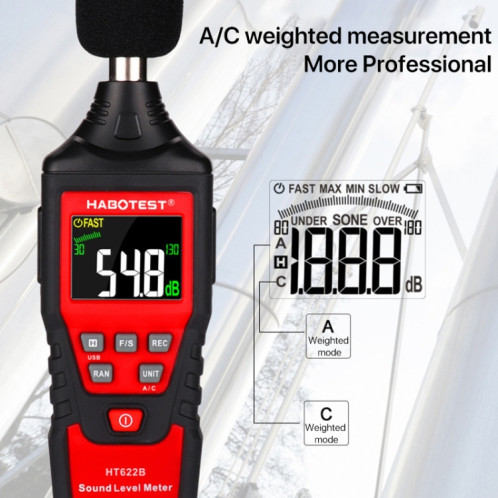 HABOTEST HT622B Sonomètre numérique domestique de haute précision SH0193106-08