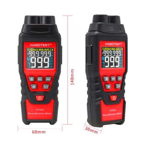 HABOTEST HT632 détecteur d'humidité du bois à affichage numérique multifonctionnel Portable SH01941113-07