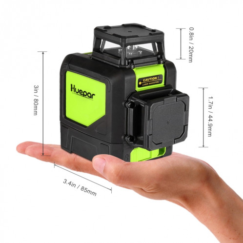 902CR Niveau laser 2 × 360 degrés couvrant les murs et les sols 8 lignes faisceau rouge IP54 étanche à l'eau / à la poussière (rouge) SH268R1149-06