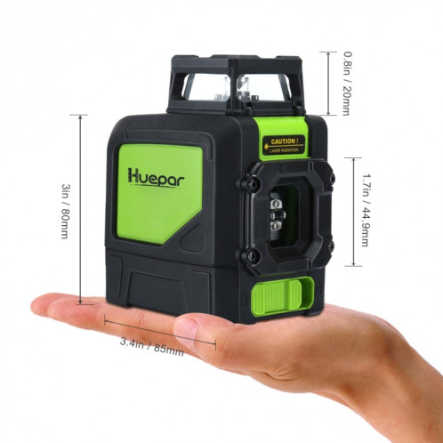 901CG H360 degrés / V130 degrés Niveau laser couvrant les murs et les sols 5 lignes faisceau vert IP54 étanche à l'eau / à la poussière (vert) SH284G1253-06