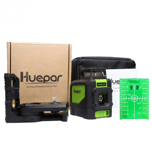 901CG H360 degrés / V130 degrés Niveau laser couvrant les murs et les sols 5 lignes faisceau vert IP54 étanche à l'eau / à la poussière (vert) SH284G1253-06